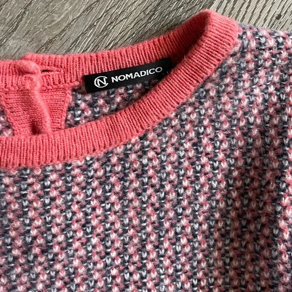 Nomadico Cashmere Bodycon Sweater Dress Half-Sleeve Crewneck Pockets Size S - Picture 2 of 5